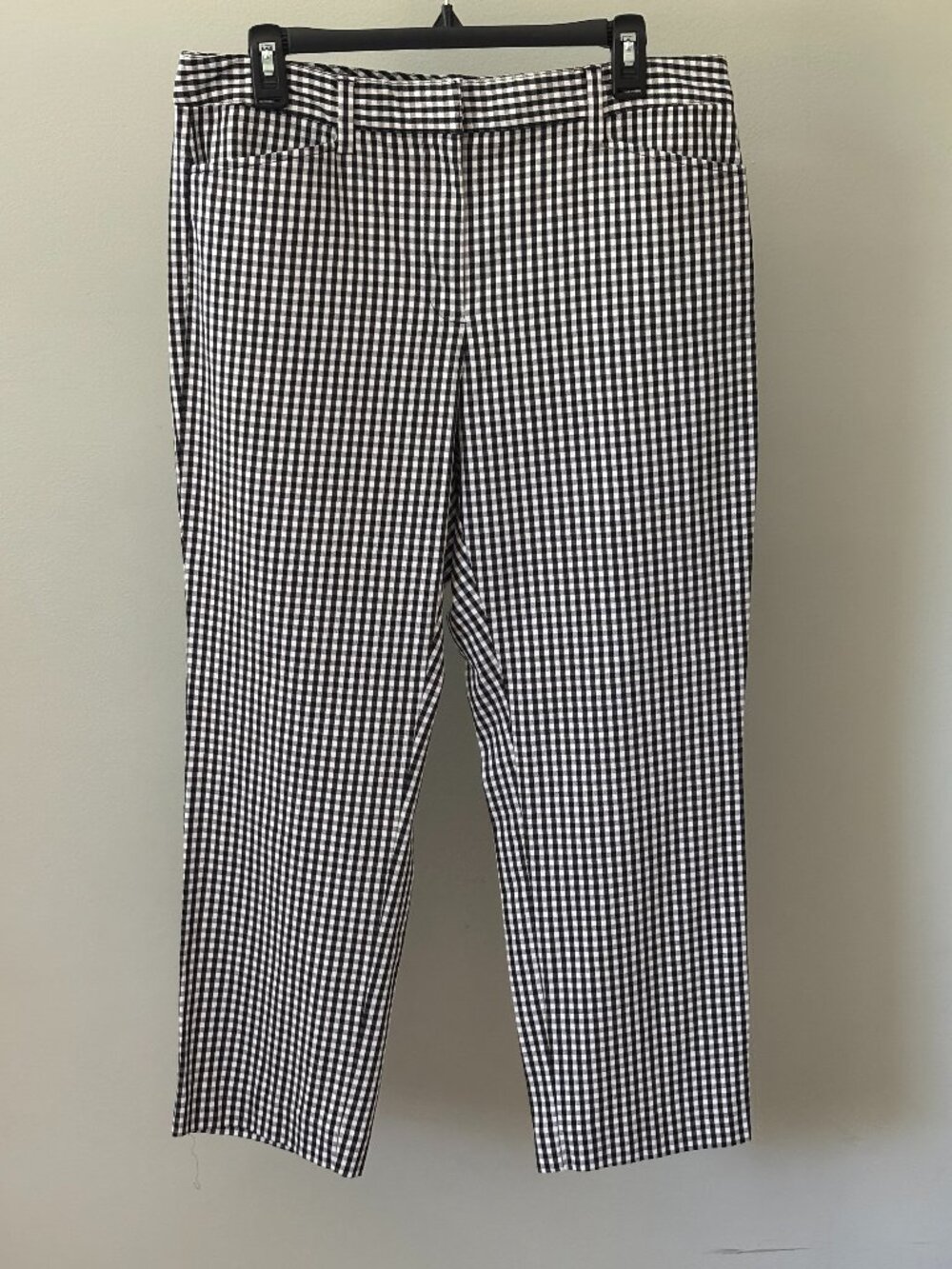 Lands' End Starfish Gingham Check Slim Leg Pants 12 - Picture 1 of 6